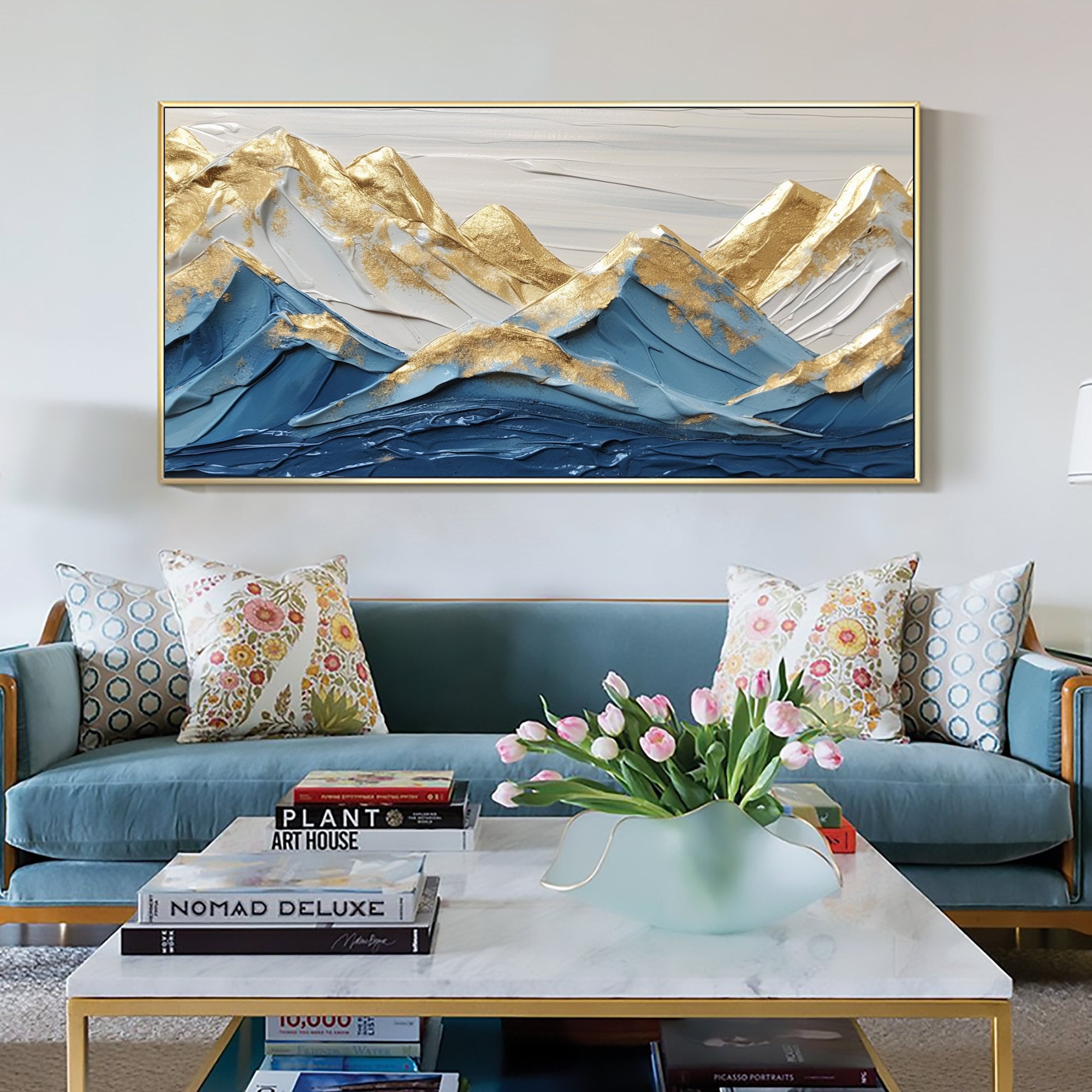 Large Original Mountains Oil Painting on Canvas, Canvas Wall Art ...