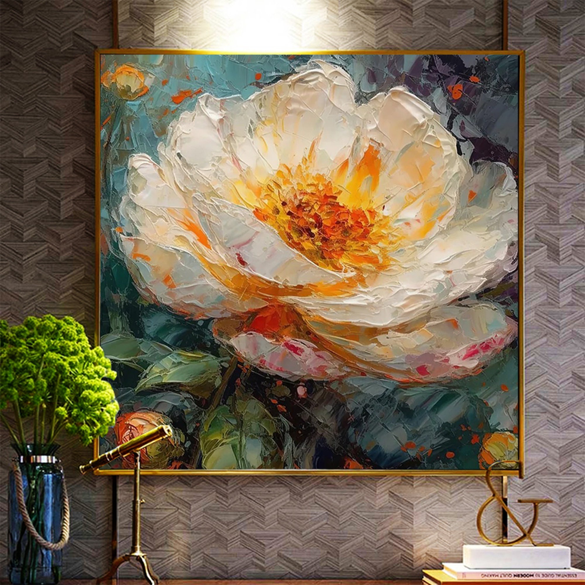 Large Original Flower Oil Painting on Canvas,canvas Wall Art Abstract ...