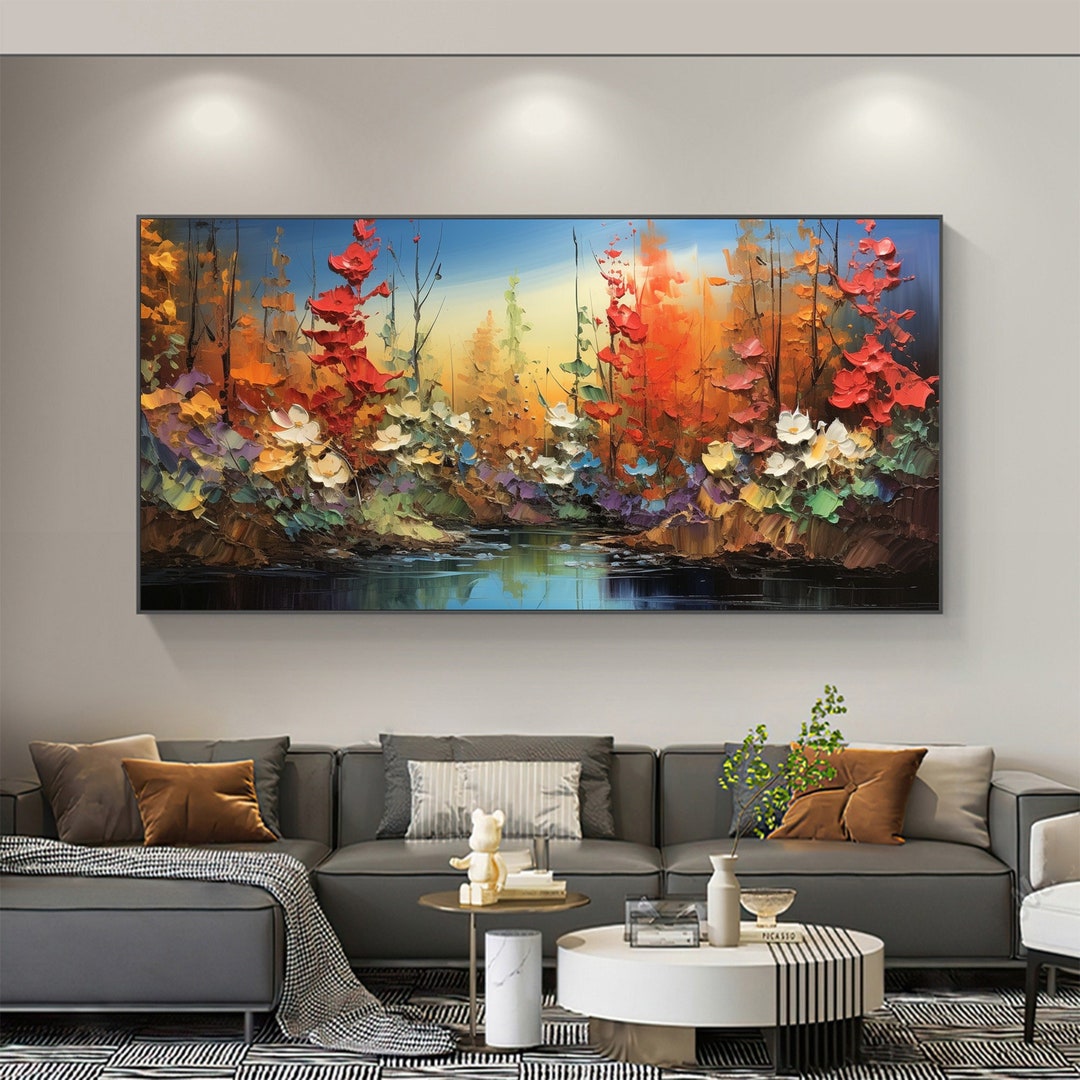 Original Nature Landscape Oil Painting on Canvas, Large Wall Art — free download