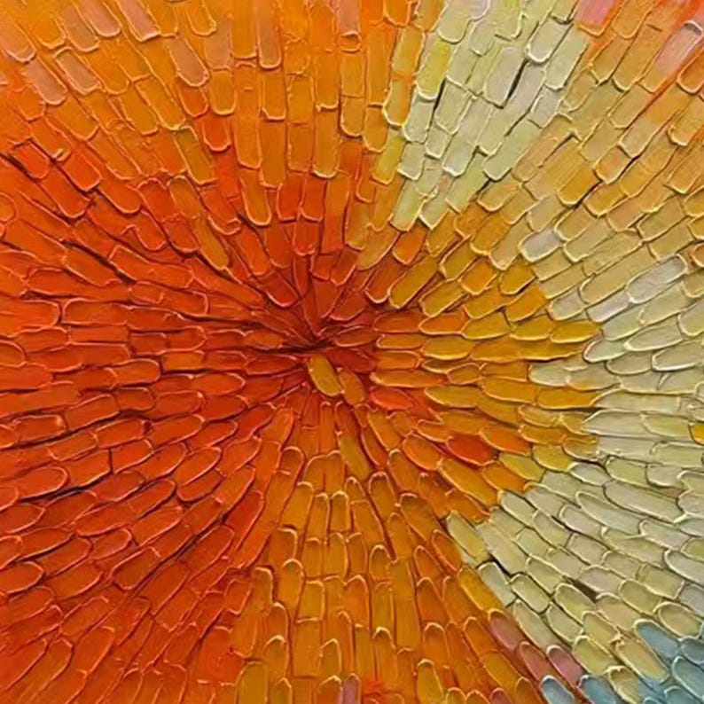 Original Colorful Texture Oil Painting on Canvas, Large Wall Art ...