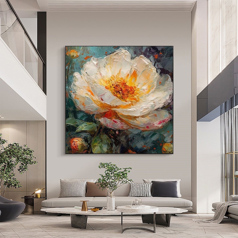 Large Original Flower Oil Painting on Canvas,canvas Wall Art Abstract ...