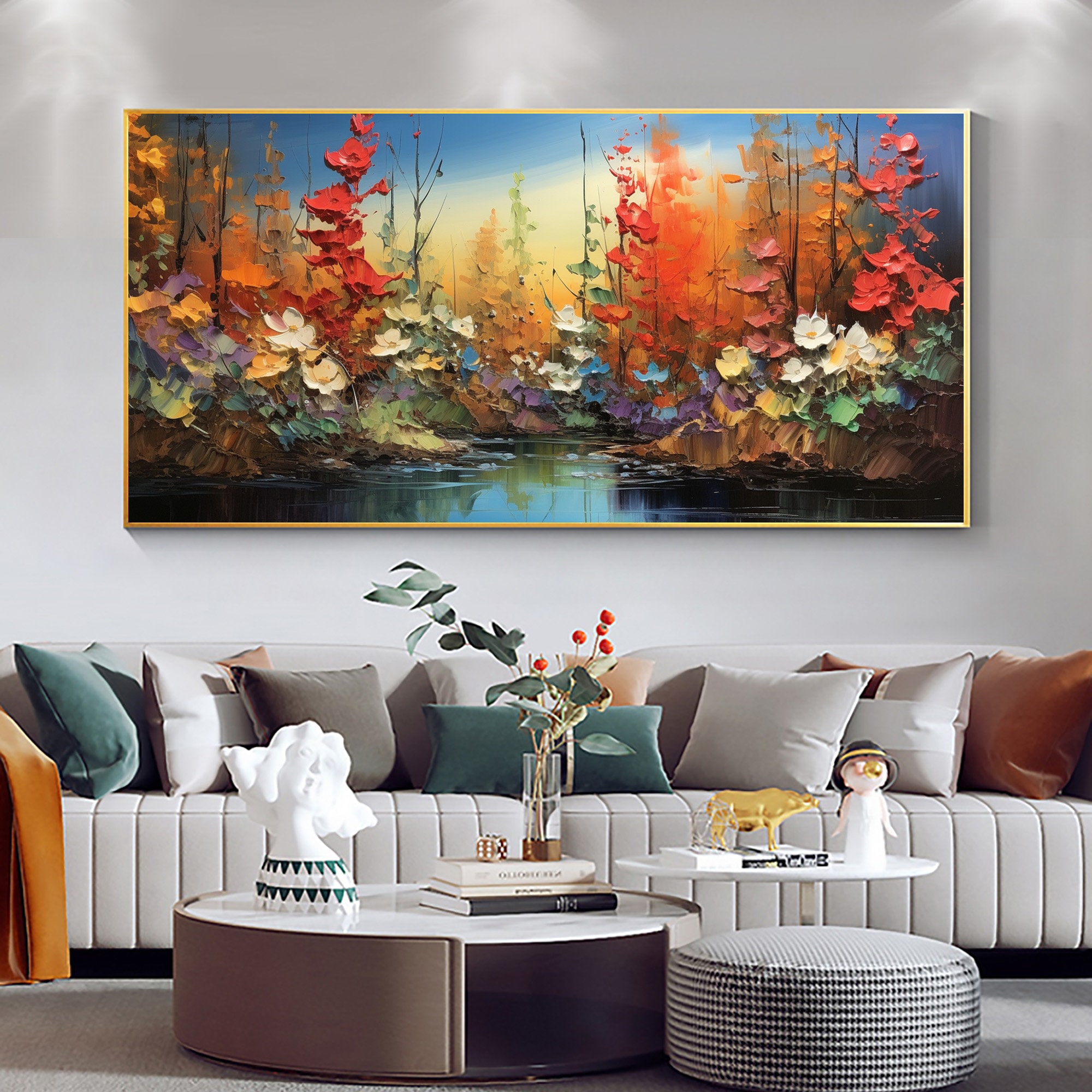 Original Nature Landscape Oil Painting on Canvas, Large Wall Art ...