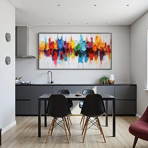 Large Original Textured Oil Painting on Canvas,Vibrant Abstract Colorful Painting, Custom Painting, Luxury Wall Art,Modern Living Room Decor