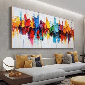 Large Original Textured Oil Painting on Canvas,Vibrant Abstract Colorful Painting, Custom Painting, Luxury Wall Art,Modern Living Room Decor