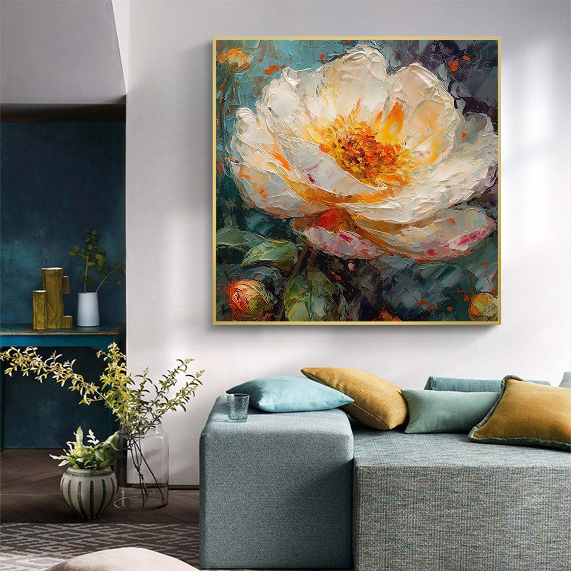 Large Original Flower Oil Painting on Canvascanvas Wall Art - Etsy