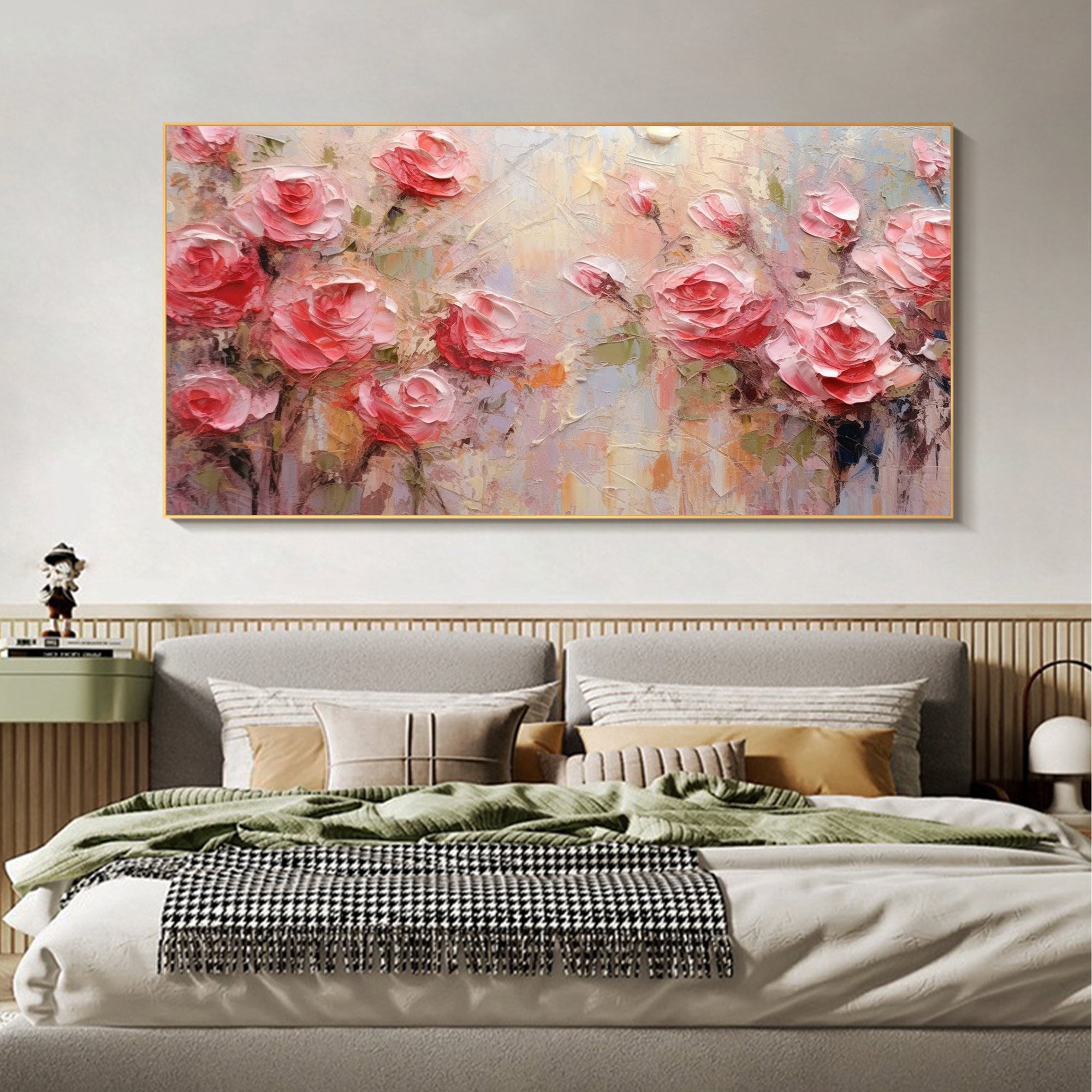 Abstract Rose Flower Oil Painting on Canvas Large Wall Art - Etsy