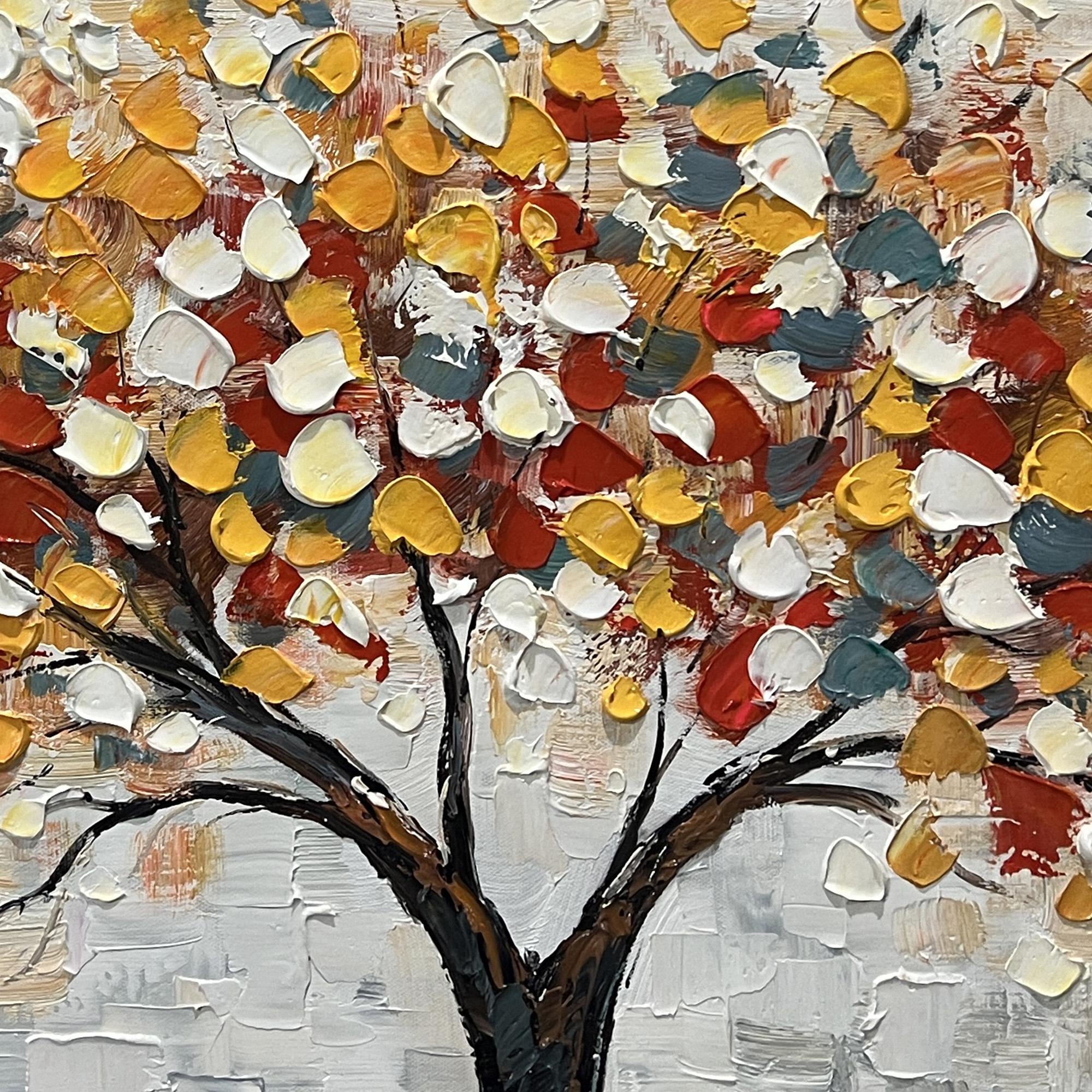 Large Tree Oil Painting on Canvas, Canvas Wall Art Abstract Original ...