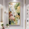 Textured Floral Painting, Abstract White Flower Impasto Art, Sage Green & Blush Pink Decor, Modern Palette Knife Large Oil Painting product logo