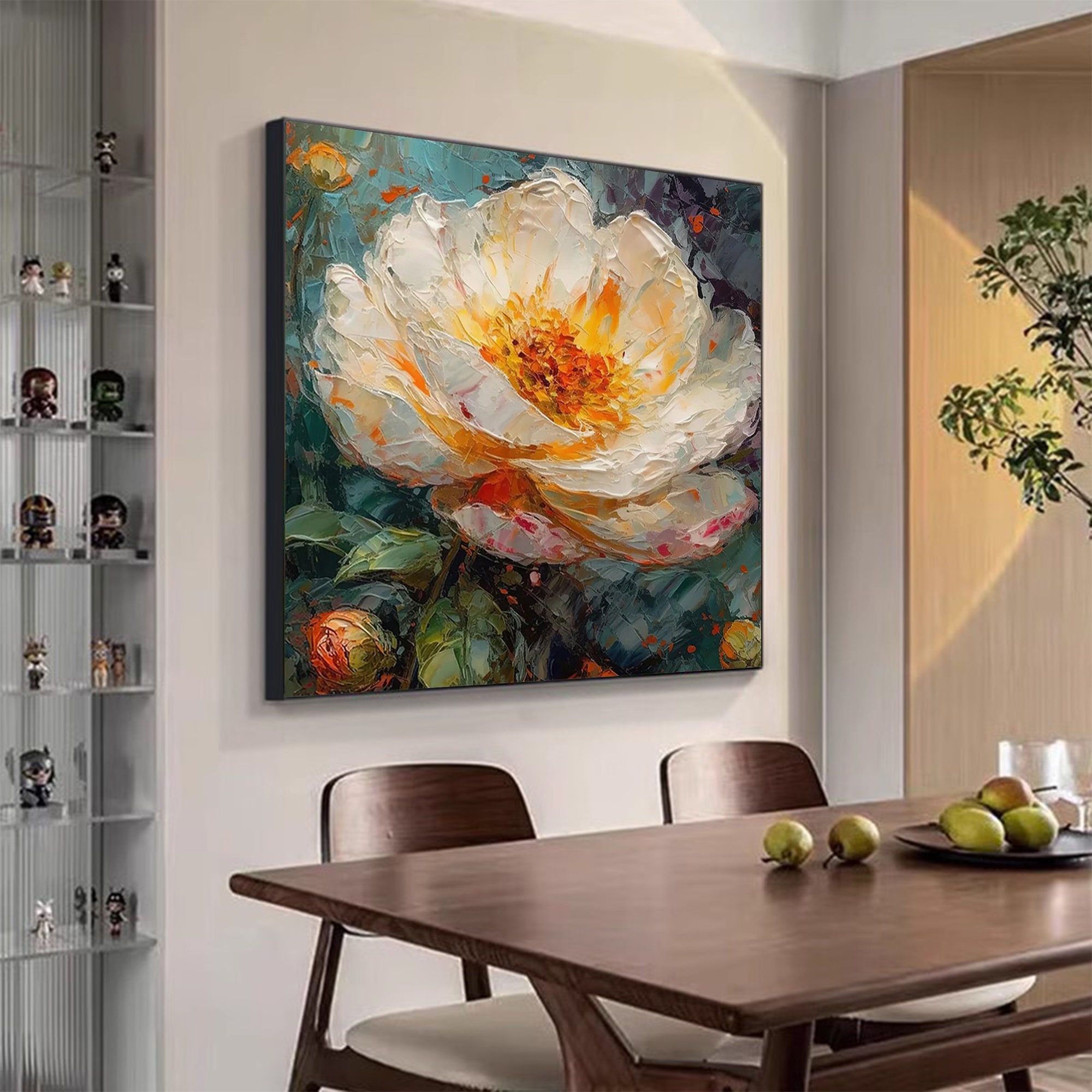 Large Original Flower Oil Painting on Canvas,canvas Wall Art Abstract ...