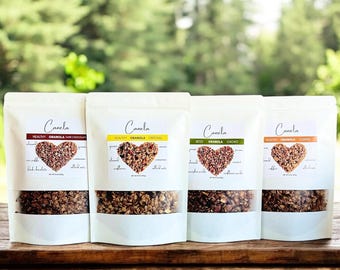Handmade Granola 4-Bag Variety Pack: Vegan, Organic, Healthy