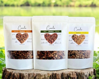 Handmade Granola 3-Bag Variety Pack: Vegan, Organic, Healthy