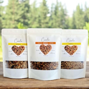 3 Bags of granola, handmade, healthy, vegan, organic,  Flavors: 2 Original and 1 Coffee.