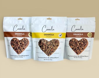 3 Bags of granola, handmade, healthy, vegan, organic,  Flavors: 2 Coffee and 1 Original.