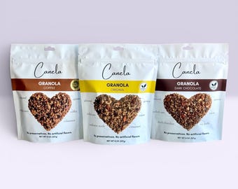Handmade Granola 3-Bag Set: Vegan, Organic, Healthy Breakfast