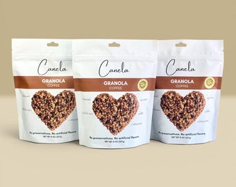 3 Bags of Coffee granola, handmade, healthy, vegan, organic, no preservatives, no artificial flavor.