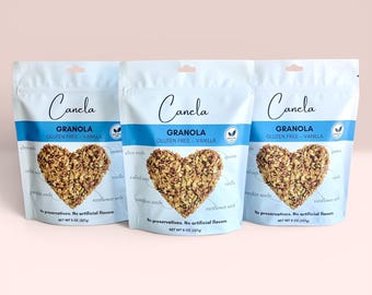 Paquete de 3 unidades – Granola de semillas de vainilla / Crujiente, sin gluten, sin frutos secos y elaborada artesanalmente