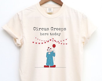 Koszulka Circus Creeps Clowncore – inspirowana stylem vintage, wyjątkowa koszulka z grafiką dla miłośników i kolekcjonerów mody alternatywnej