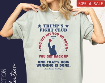 Trumpf-Shirt, Trump Fight Club Shirt, Bunt-Shirt, Trumpf-Ermordung Shirt, Trumpf Shooting Shirt, Trumpf für Präsident Shirt, Trumpf 2024