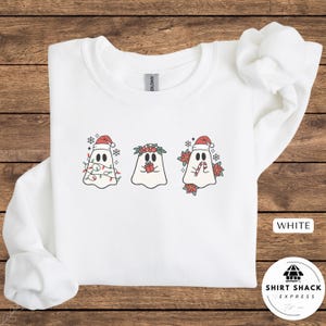 Lustiges Halloween Weihnachten Sweatshirt, lustiges Halloween Sweatshirt, lustige Weihnachtspullover, Weihnachtsgeister, Weihnachtshalloween