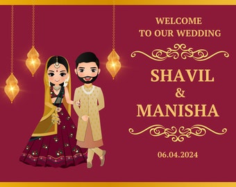 Indian Wedding Welcome Sign Template