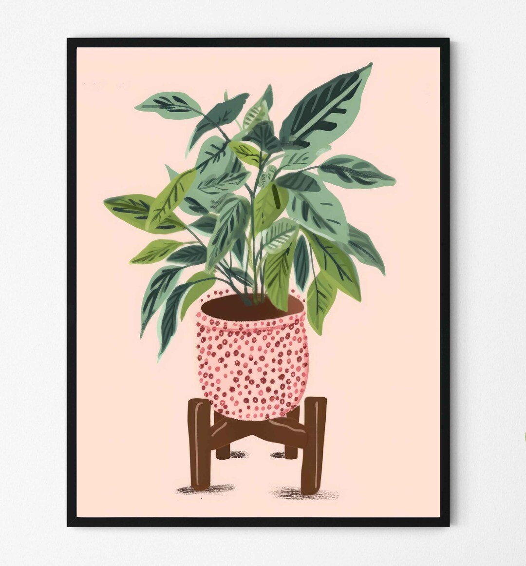 Flower Vase Bathroom Botanical Art Print Poster, Flower Vase Wall Art