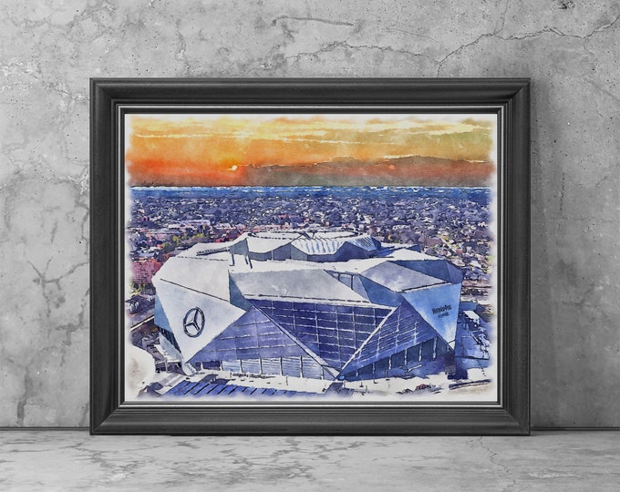Atlanta Falcons Mercedes-benz Stadium LIMITED EDITION Pen and Ink and ...