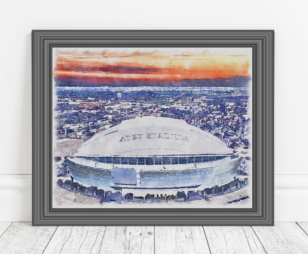 AT&T Stadium Art Print Poster Arlington Texas Football Fan Etsy
