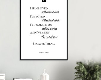 Because I Read Quote Wall Art | Bookish Reader Quote Wall Art | Book Wall Art |  Classic Matte Paper Wooden Framed Poster