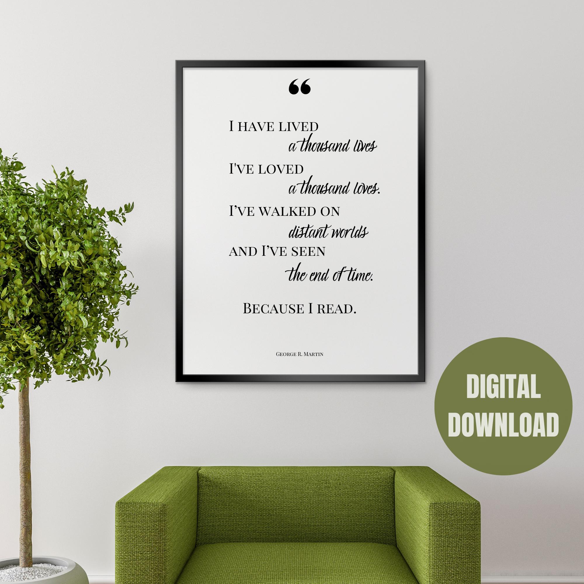 Because I Read Quote DIGITAL Printable Wall Art | Readers, Book Lover ...
