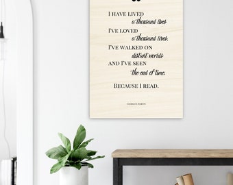 Because I Read Quote Wall Art | Bookish Reader Quote Wall Art | Book Wall Art |  Wood Prints