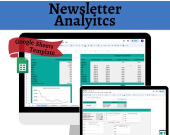 Szablon śledzenia biuletynów Google Sheet Analytics | Raport analizy biuletynów Google Sheets | KPI biuletynów Google Sheets Analytics