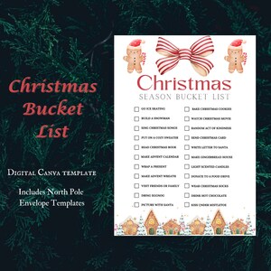 Christmas Season Bucket List Printable | Winter Bucket List PDF | Christmas Activity Checklist | Family Fun To Do List | Holiday Bucket List