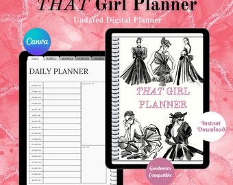 THAT GIRL Digitale Planner, Ongedateerde Digitale Planner, 2024 Digitale Planner, iPad Planner, GoodNotes Planner, Dagelijkse, Wekelijkse & Maandelijkse Planner