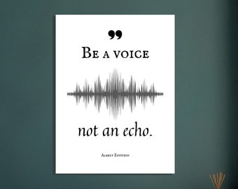 Wees een stem inspirerende citaat kunst aan de muur | Motiverende, inspirerende wanddecoratie| Inspirerend citaat | Poster van premium mat papier