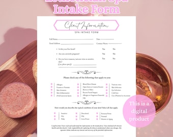 Formulario de admisión de esteticista / Formulario de admisión de cliente / Plantilla de esteticista / Formularios de consulta / Formularios de consentimiento / Formularios de esteticista