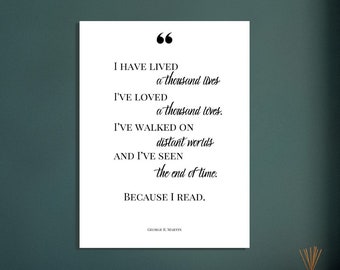 Omdat ik citeer kunst aan de muur lees | Leeszuchtige lezer citeer kunst aan de muur | Boek kunst aan de muur | Poster van premium mat papier