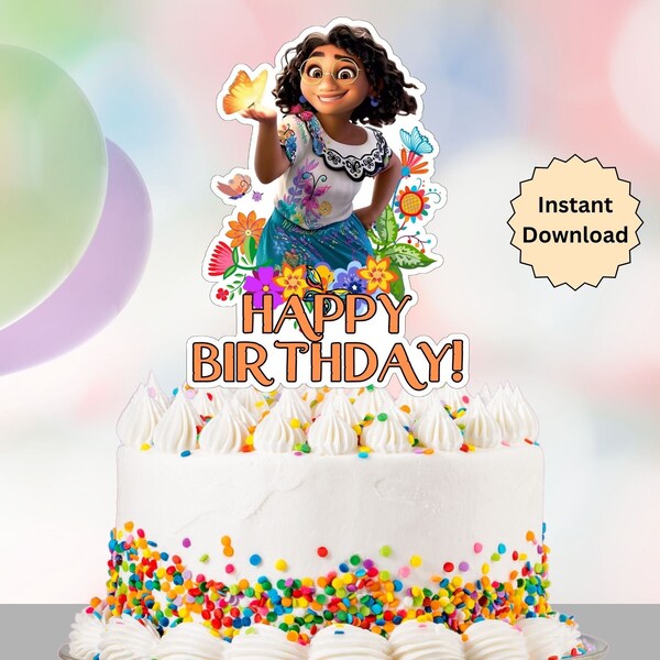 Encanto Cake Topper Digital Download, DIY Cake Topper Encanto Mirabel, Cake Topper 1st Birthday, Birthday Cake Topper for kids birthday