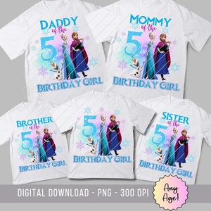 Gefrorene Familie Bundle PNG, Gefrorene Familienhemden DIY, Gefrorene Familie Geburtstagsshirts, Gefrorene Aufbügeln Transfers, Geburtstag Aufbügeln, png,