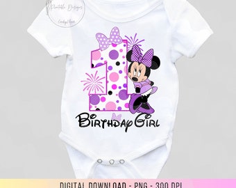 1st Birthday Minnie Mouse PNG, 1st Birthday Mouse, Minnie Birthday for 1st, Minnie Sublimation Birthday, Lavender Minnie 1st birthday png