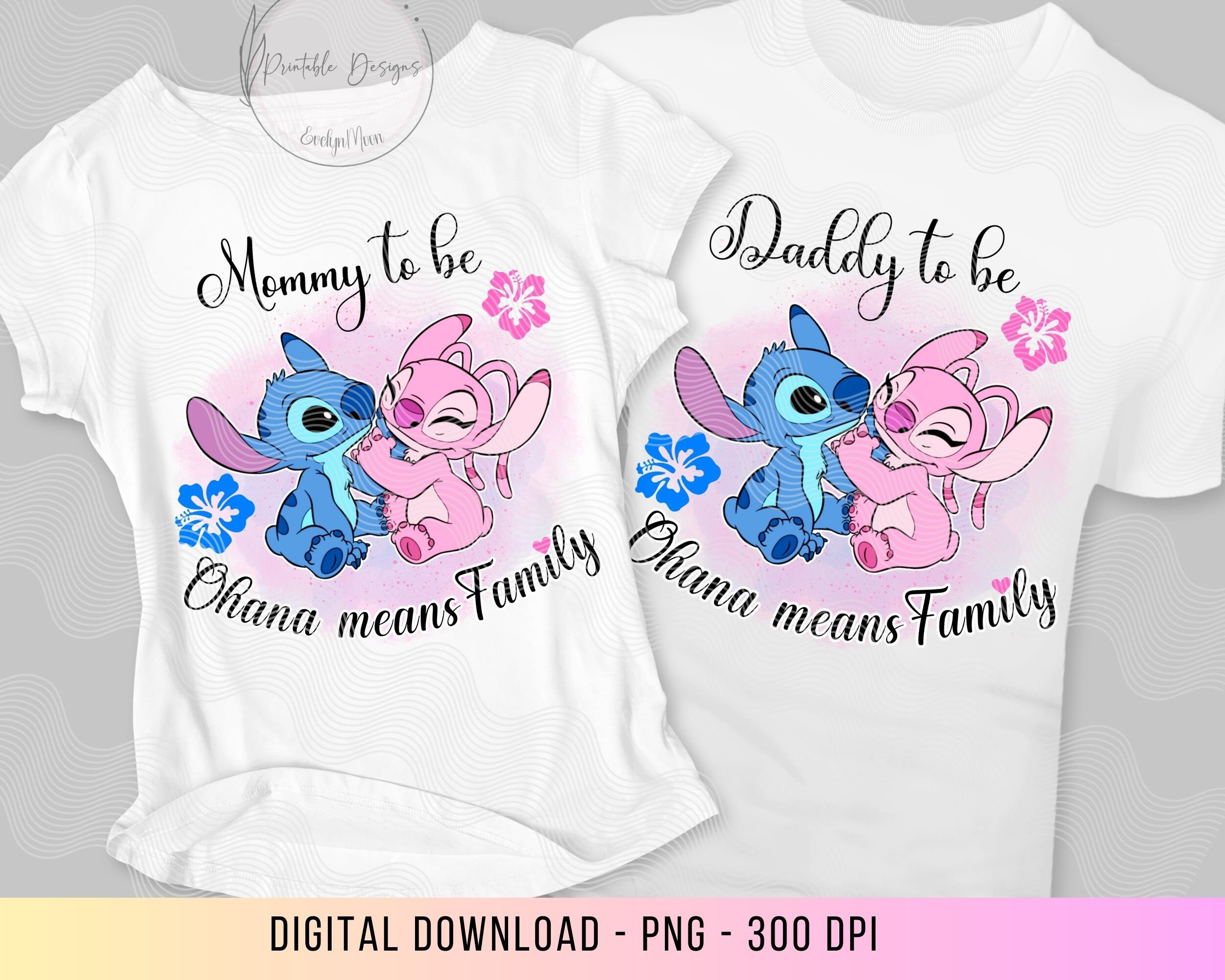 Pregnancy Announcement Stitch and Angel, Gender Reveal Shirt