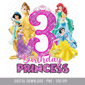 Anniversaire princesse chemise PNG, anniversaire princesse fer sur, joyeux anniversaire Png, anniversaire magique téléchargement immédiat, princesse 3, dessus de gâteau princesse