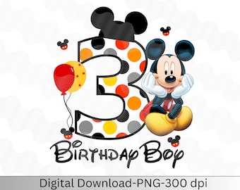 Mickey 3rd Birthday png, Birthday Boy 3rd Birthday Shirt, Iron On 3rd, 3rd Birthday Mickey Mouse, Mickey Theme Birthday Shirt for Boys