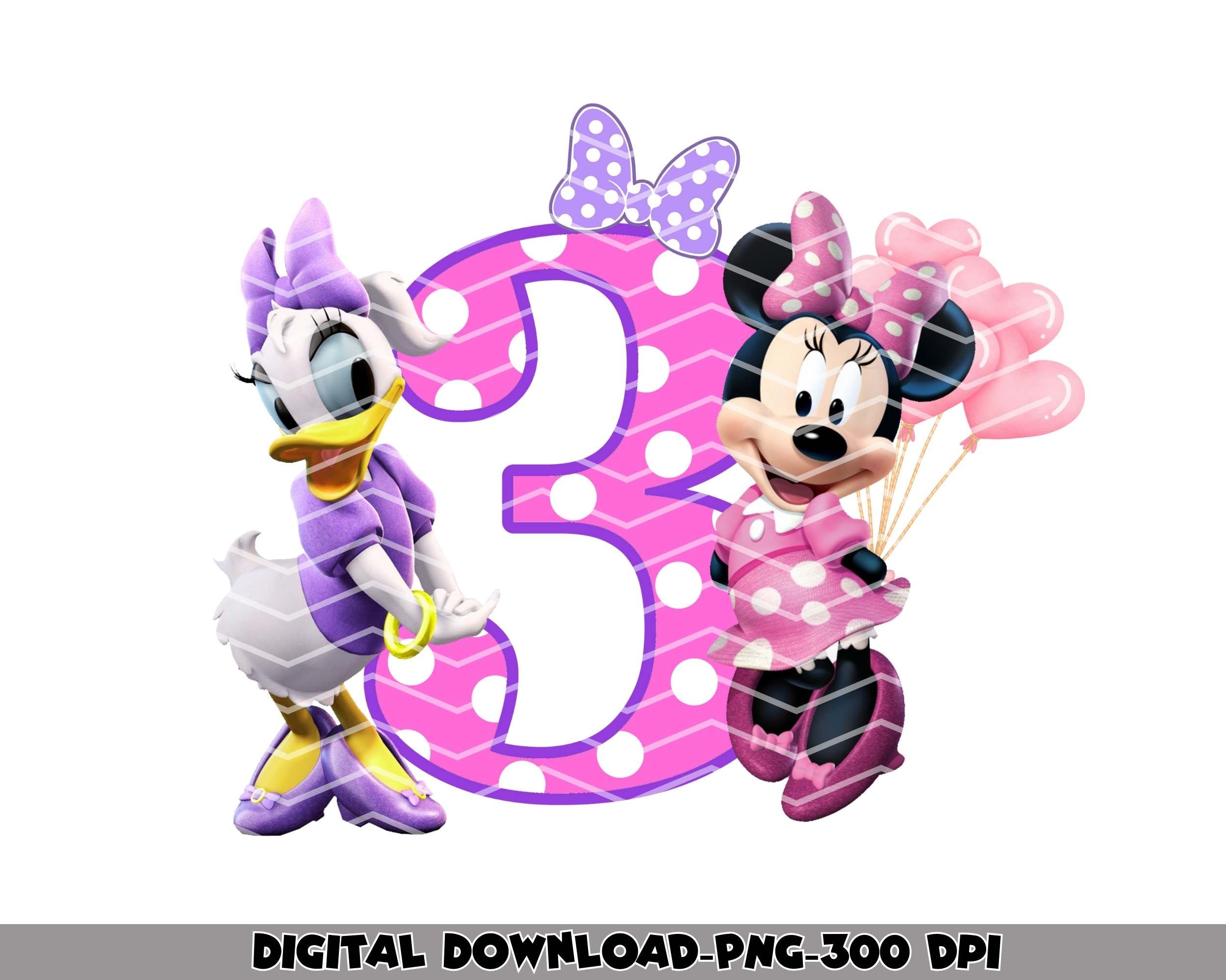 3rd Birthday Shirt PNG, Minnie and Daisy iron On, Happy Birthday Png, Happy Birthday Iron On, Princess 3rd birthday png, 3rd Birthday png