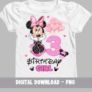 Geburtstag Minnie Maus Png, 3 Geburtstag PNG, Minnie Geburtstag PNG, Minnie Sublimationsgeburtstag, Geburtstag Png, 3 Geburtstag Png Rosa