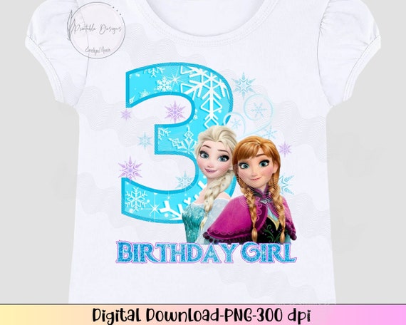 Frozen 3rd Birthday Png, Iron On 3rd Birthday, Magic Kingdom Birthday Princess iron On, 3rd Birthday png, Happy Birthday Iron On Frozen 3