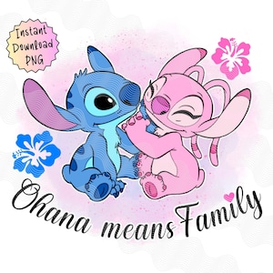 Anuncio de embarazo de Stitch y Ángel, camiseta para revelar el género, anuncio de embarazo "Ohana significa familia", anuncio único de futura mamá