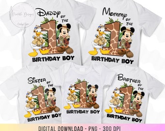 Personalized Mickey Safari Birthday png for sublimation Iron On Donald Duck birthday png Magical kingdom vacation birthday Jungle safari