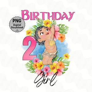 Baby Moana Birthday PNG, Moana Birthday Girl, Iron On image for DTF Sublimation, Moana Birthday Party, Digital download The Ocean is Calling