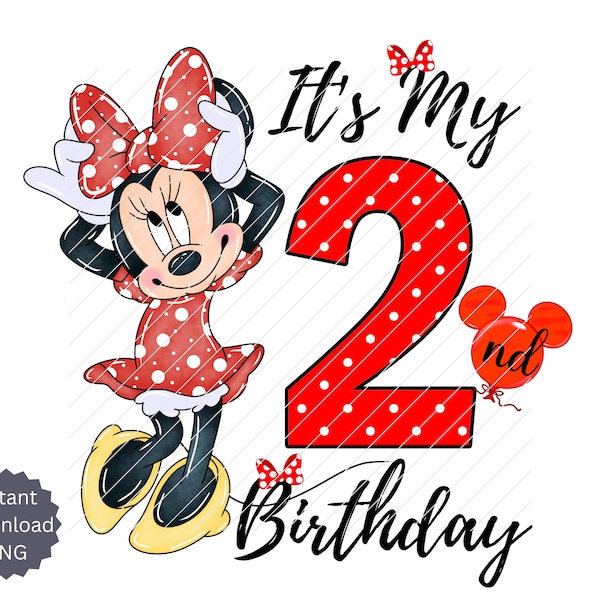 Minnie Mouse 2nd Birthday Png - Etsy