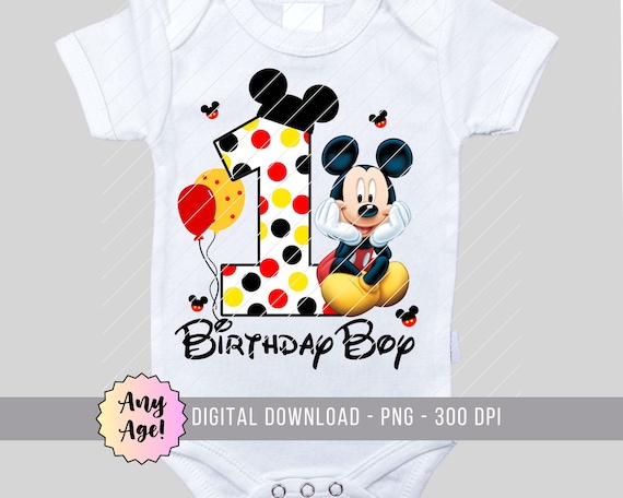 Mickey Mouse Png, 1st Birthday PNG, Mickey Birthday Graphic, Mickey Sublimation Birthday Graphics, Birthday Png, 1st Birthday Png